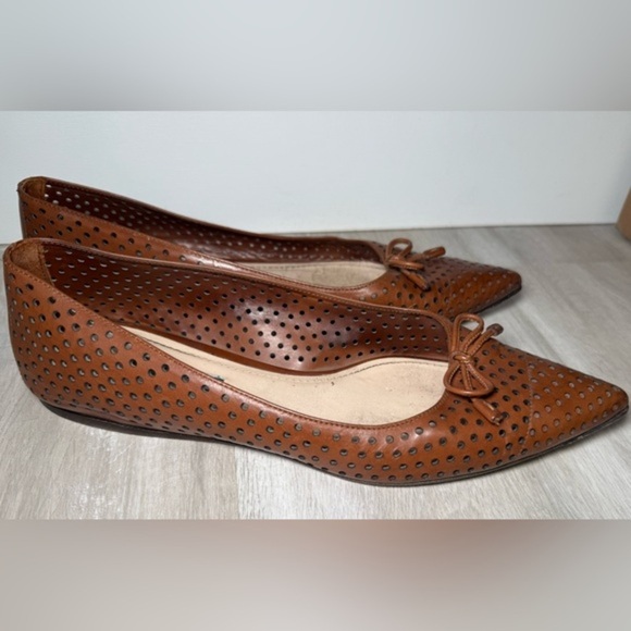AUTH LUXURY PRADA FLATS SHOES 1F832‎ BROWN LEATHER US 8.5 EU 40 - Picture 5 of 10